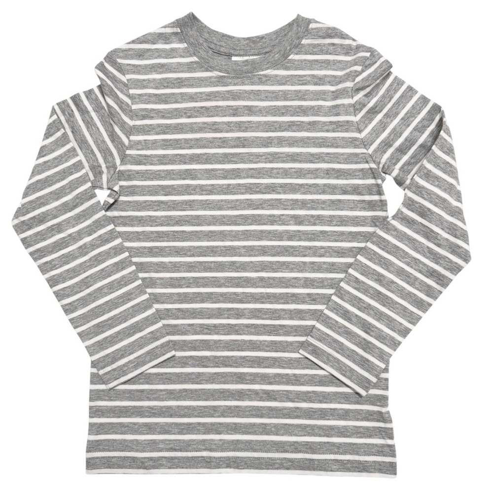 Hanna Andersson Gray Striped Long Sleeve Pajama Top NWT 8
